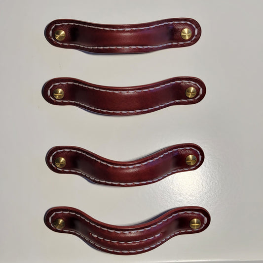 Leather & Stainless Steel Drawer Handles
